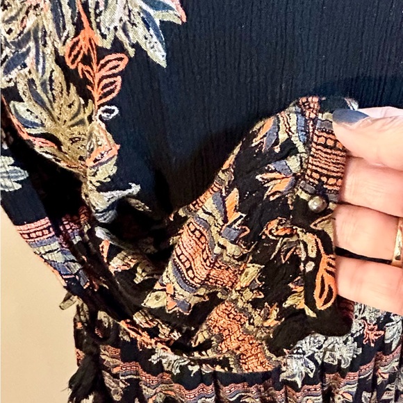 FREE PEOPLE Moonlight Drive Printed Mini Dress Boho Tassels Woman’s Small - Picture 3 of 11